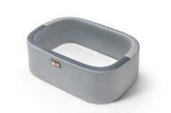 Anne Yanı Beşik Hier Bebek Siyah Metal Stand Gri Sepet