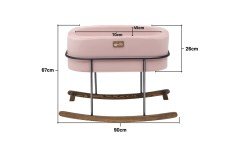 Anne Yanı Beşik Hier Bebek Siyah Metal Stand Pembe Sepet