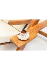 Swing İkiz Kule İki Kişilik Ahşap Dış Mekan Bahçe Balkon Ve Teras Salıncağı Krem