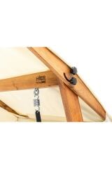 Swing İkiz Kule İki Kişilik Ahşap Dış Mekan Bahçe Balkon Ve Teras Salıncağı Krem