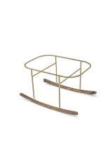 Anne Yanı Beşik Bebek Gold Metal Stand Gri Sepet